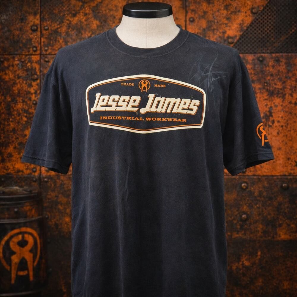 Jesse James industrial Workwear Signed Black SS Shirt M